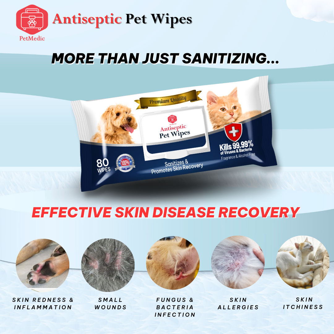 PetMedic Antiseptic Pet Wipes (80 Wipes)