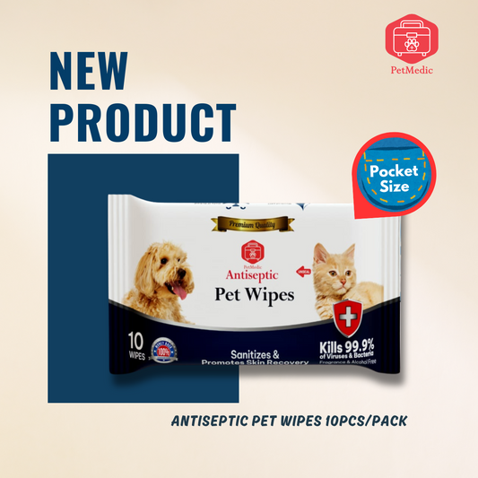 Travel-Size Antiseptic Pet Wipes (10 Wipes/pack)