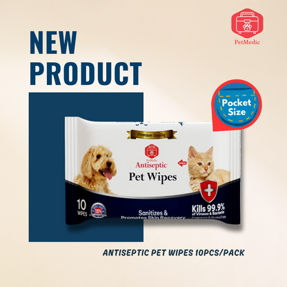 [NEW] Pocket Size Antiseptic Pet Wipes (10 Wipes/pack)