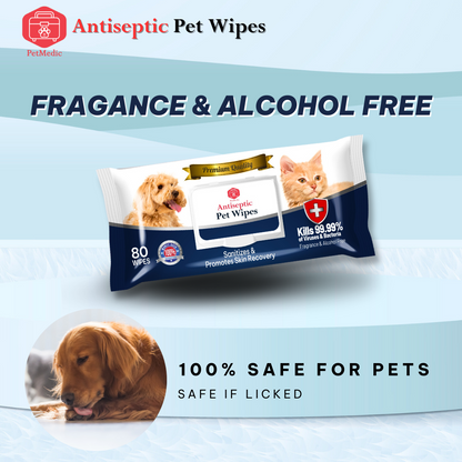 PetMedic Antiseptic Pet Wipes (80 Wipes)